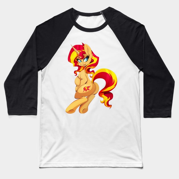 Sunset Shimmer Baseball T-Shirt by RarieDash